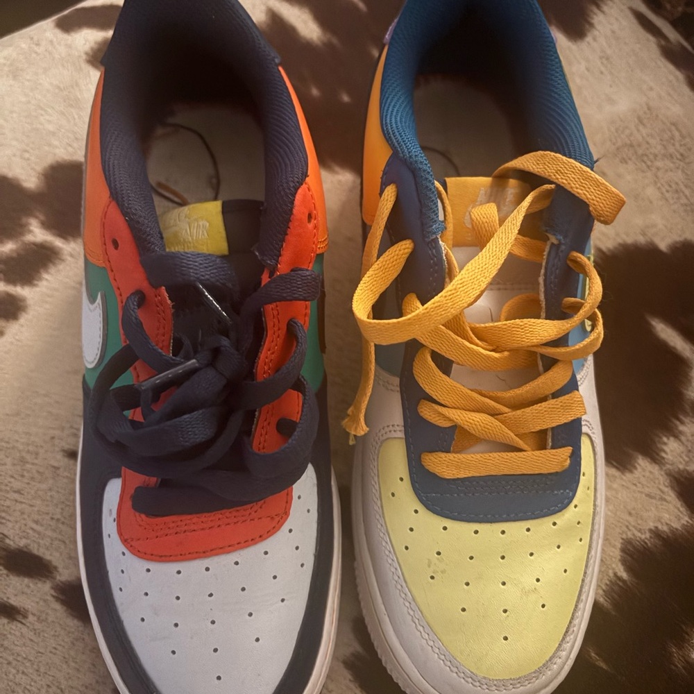 Nike Kids Sneakers in Orange, Yellow, and Blue
